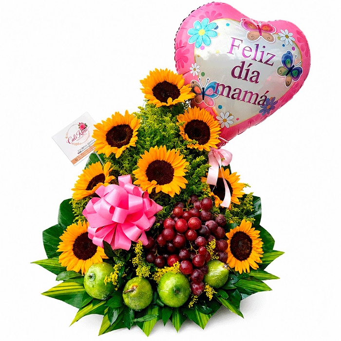Ramo-de-Girasoles-con-Fruta-Feliz-Dia-Mama